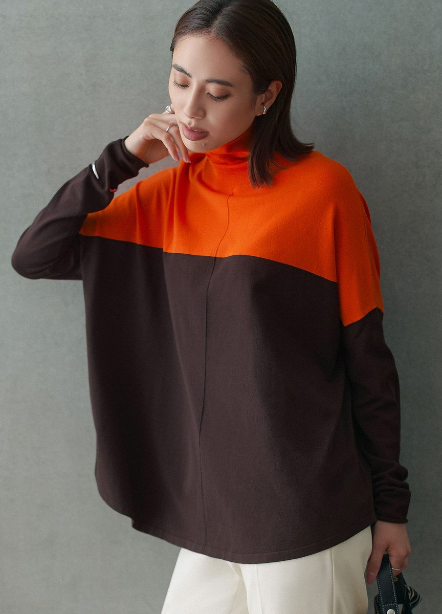 定番寬版高領針織上衣